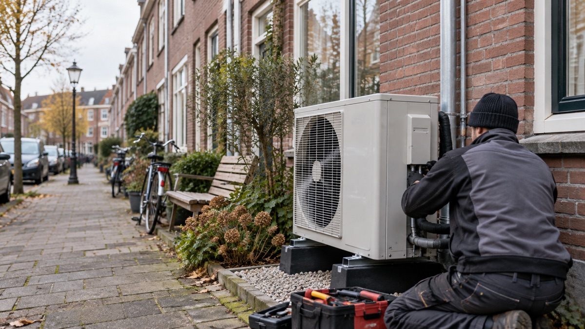 Installatie van een hybride warmtepomp bij een Nederlandse woning