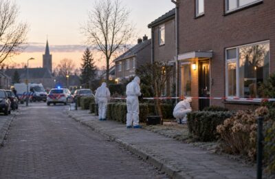 Forensisch onderzoek bij een woning in een Nederlandse straat